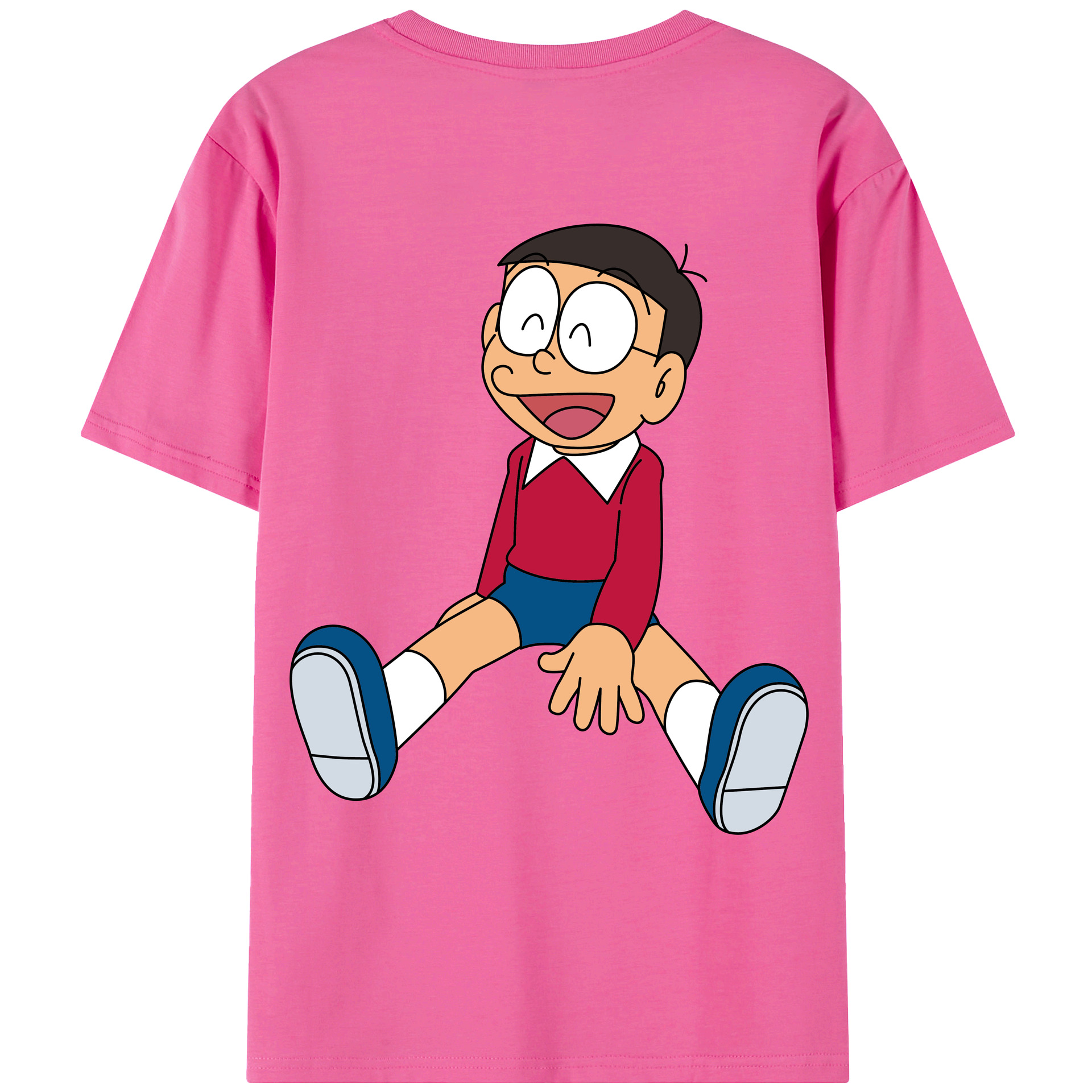 （画像用） ドラえもん 野比 のび太 Doraemon Nobita Nobi レディース半袖Tシャツ(バックプリント)